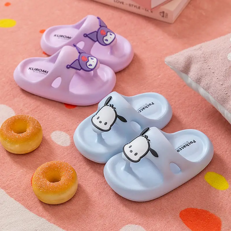Sanrio Children's Slippers, Boys' Flip-Flops, Non-Slip Flip-Flops, Beach Shoes, Soft-Soled Sandals, Kuromi Slippers - Image 7