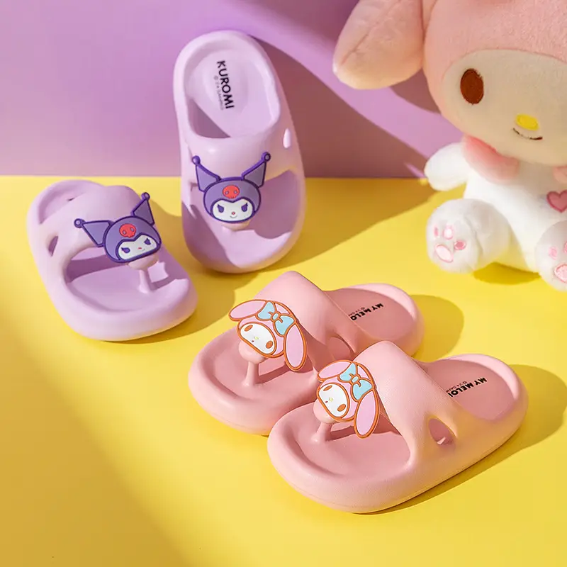 Sanrio Children's Slippers, Boys' Flip-Flops, Non-Slip Flip-Flops, Beach Shoes, Soft-Soled Sandals, Kuromi Slippers - Image 8