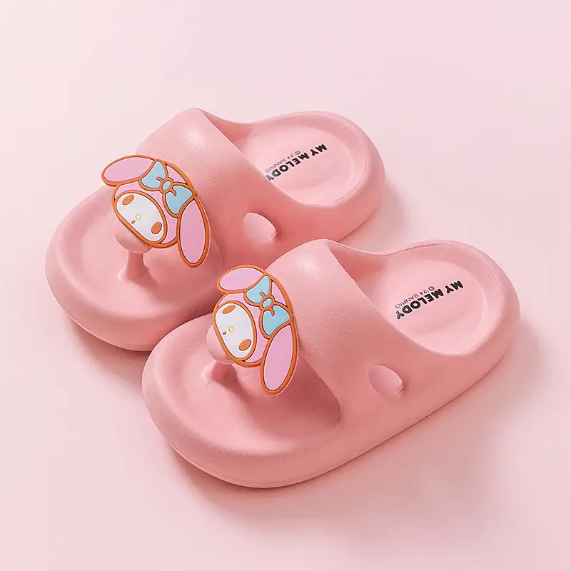 Sanrio Children's Slippers, Boys' Flip-Flops, Non-Slip Flip-Flops, Beach Shoes, Soft-Soled Sandals, Kuromi Slippers - Image 2