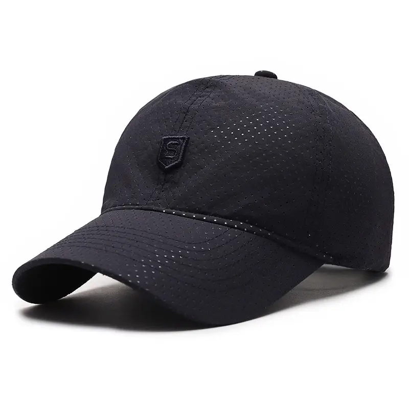 Men's Beige Perforated Baseball Cap Summer Wear - Image 9
