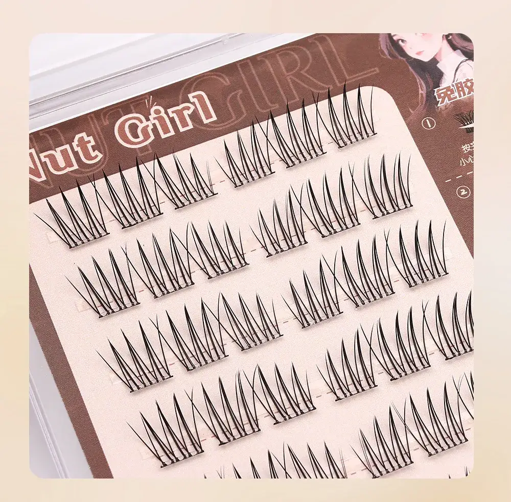 False Eyelashes Princess Girl Glue-Free Lazy Trilogy Natural Curling 6 Rows — feature 9
