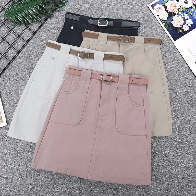 Black High-Waist Flap Pocket Skirt for Women — feature 1