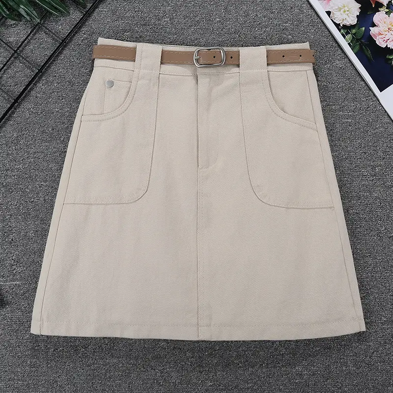 Black High-Waist Flap Pocket Skirt for Women — feature 4