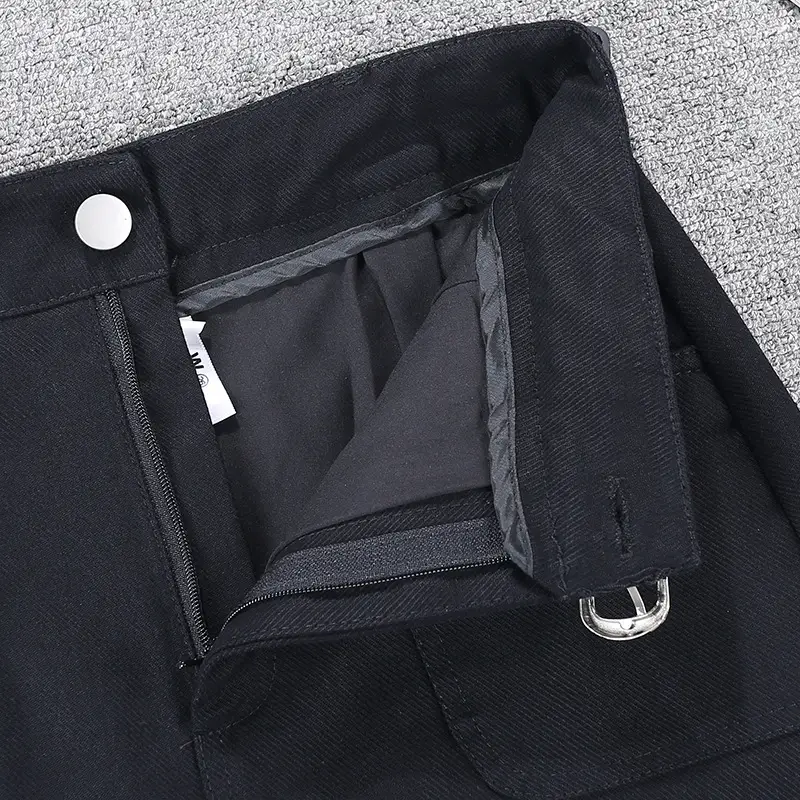 Black High-Waist Flap Pocket Skirt for Women — feature 7