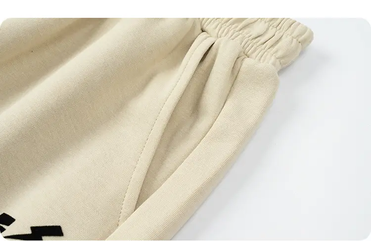 Beige Flocking Kids Shorts Summer Casual Wear — feature 45
