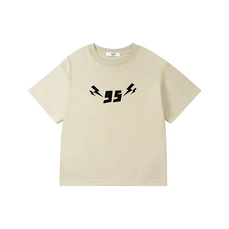 Beige Flocking Kids Shorts Summer Casual Wear - Image 2