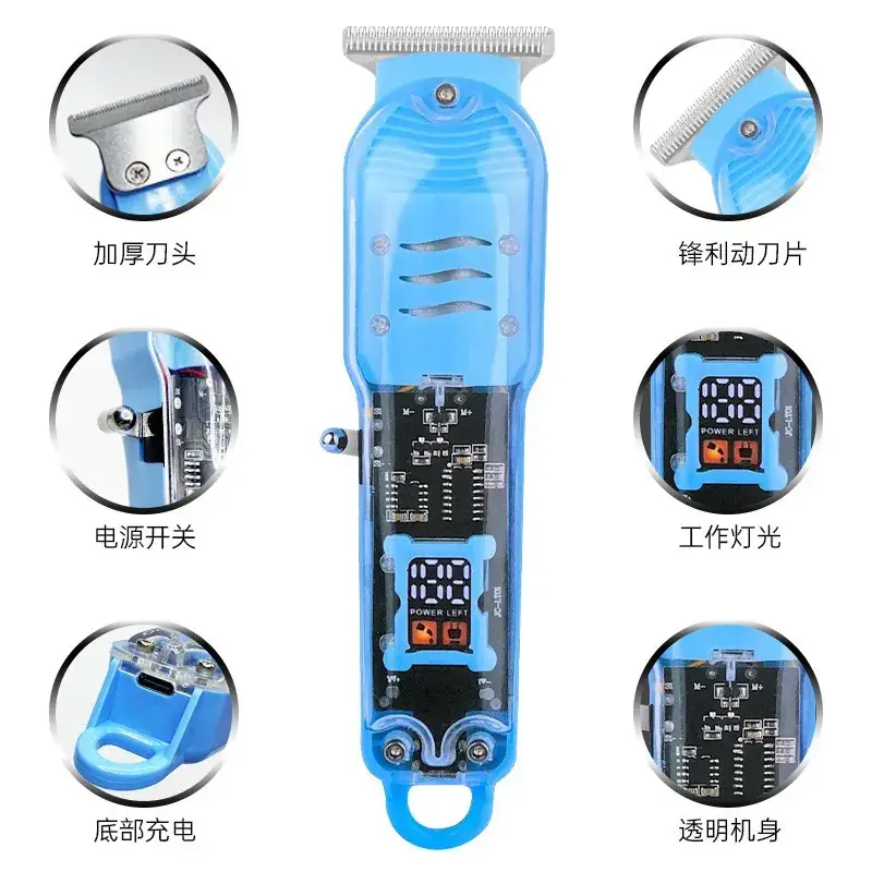 Transparent Electric Hair Clipper with Digital Display - Image 7