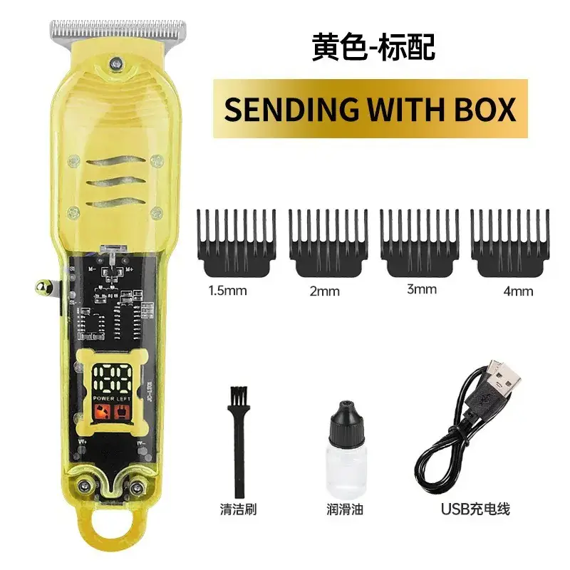 Transparent Electric Hair Clipper with Digital Display - Image 9