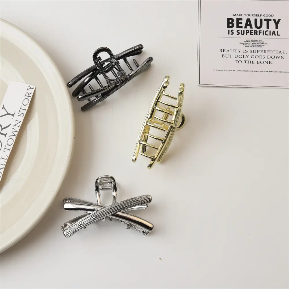 2025 Metal Hair Clip Cross Back Elegant Hair Accessory — feature 14
