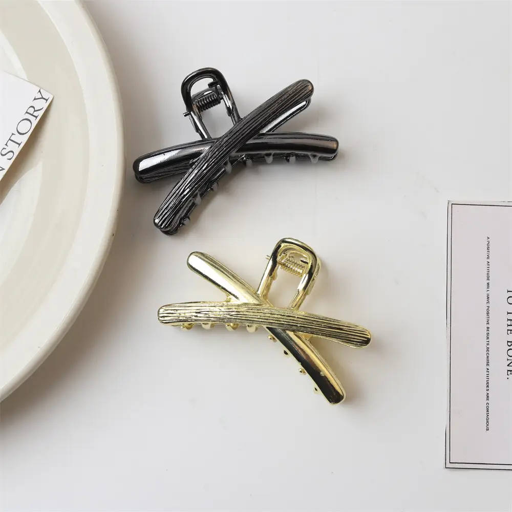 2025 Metal Hair Clip Cross Back Elegant Hair Accessory — feature 16