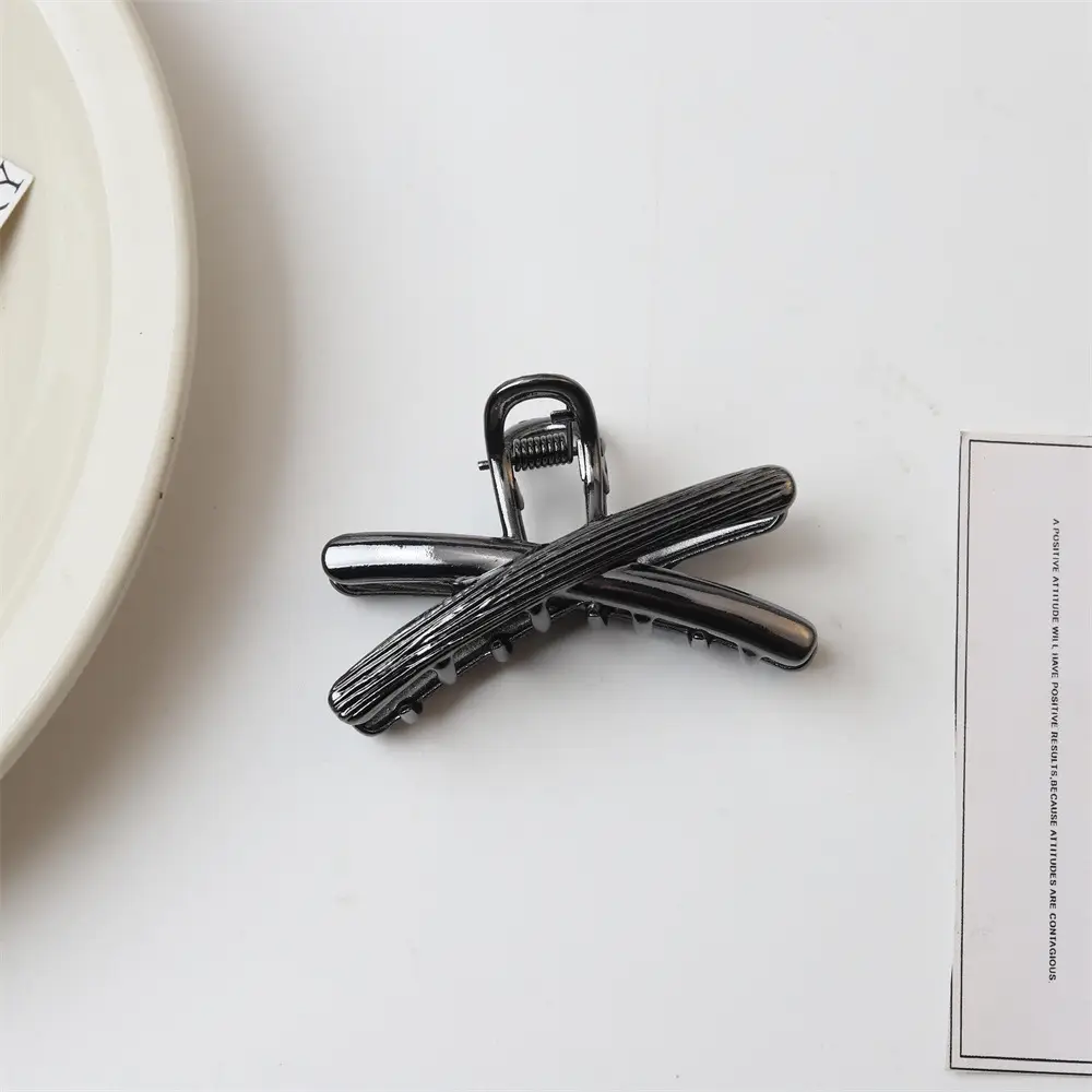 2025 Metal Hair Clip Cross Back Elegant Hair Accessory - Image 2