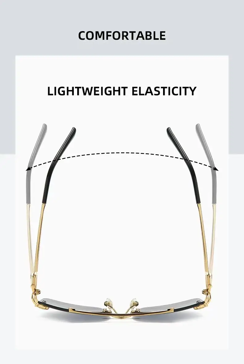 European Leopard Head Metal Sunglasses with Gold Frame — feature 2