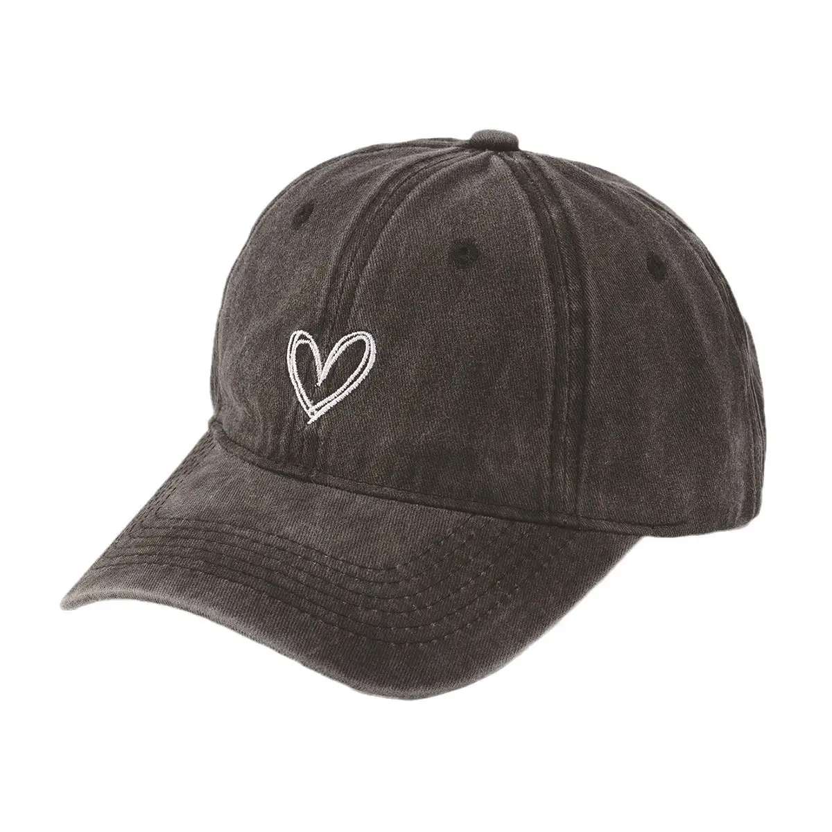 Men Women European American Baseball Cap with Heart Embroidery - Image 6