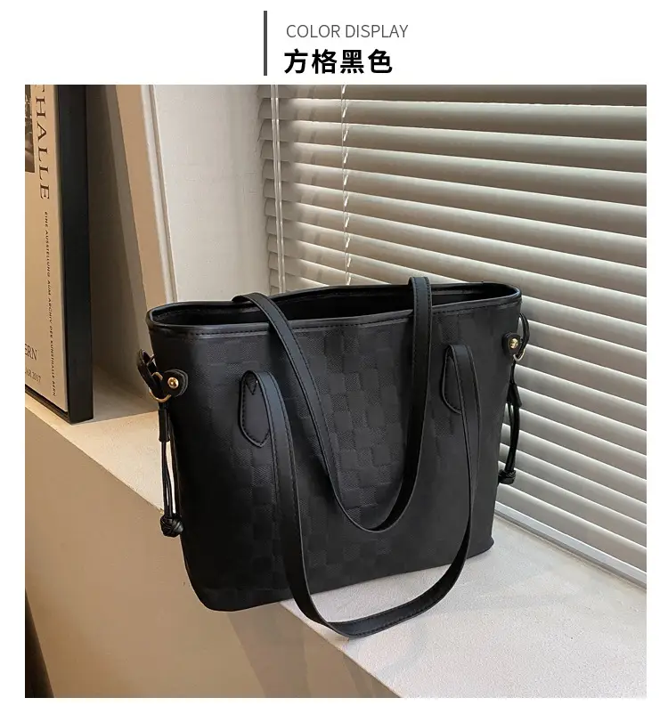 White Rhombic Women's Tote Bag with Leather Handles — feature 21