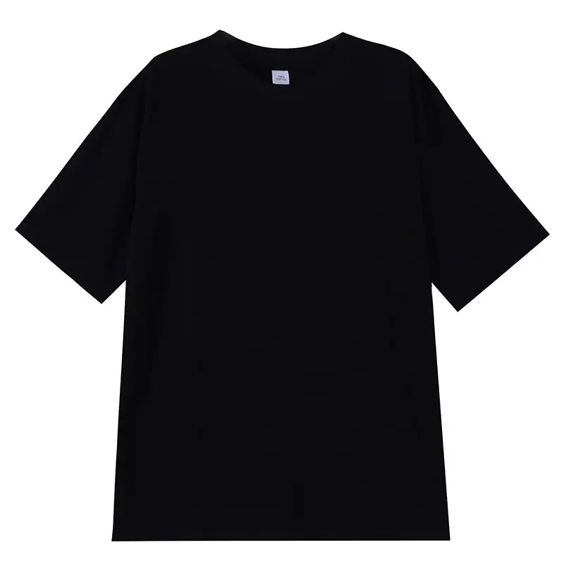 Men Black Cotton T-Shirt 2025 Summer Youth