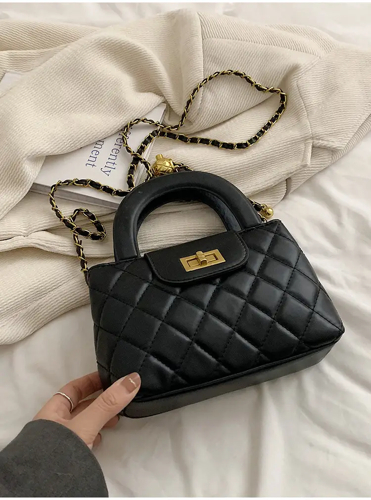 Black Rhomboid Chain Handbag for Women 2024 — feature 26