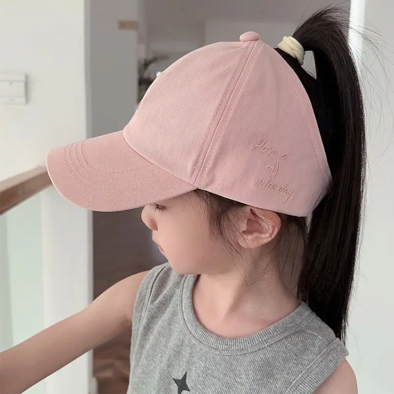 Pink Girls Sun Hat with F Logo Tie Back - Image 2