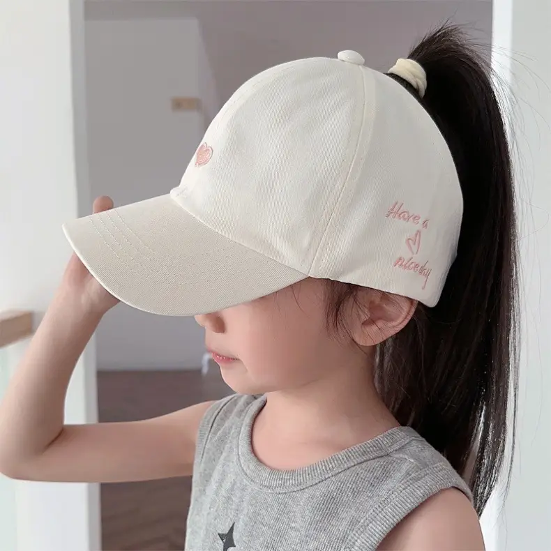 Pink Girls Sun Hat with F Logo Tie Back — feature 12