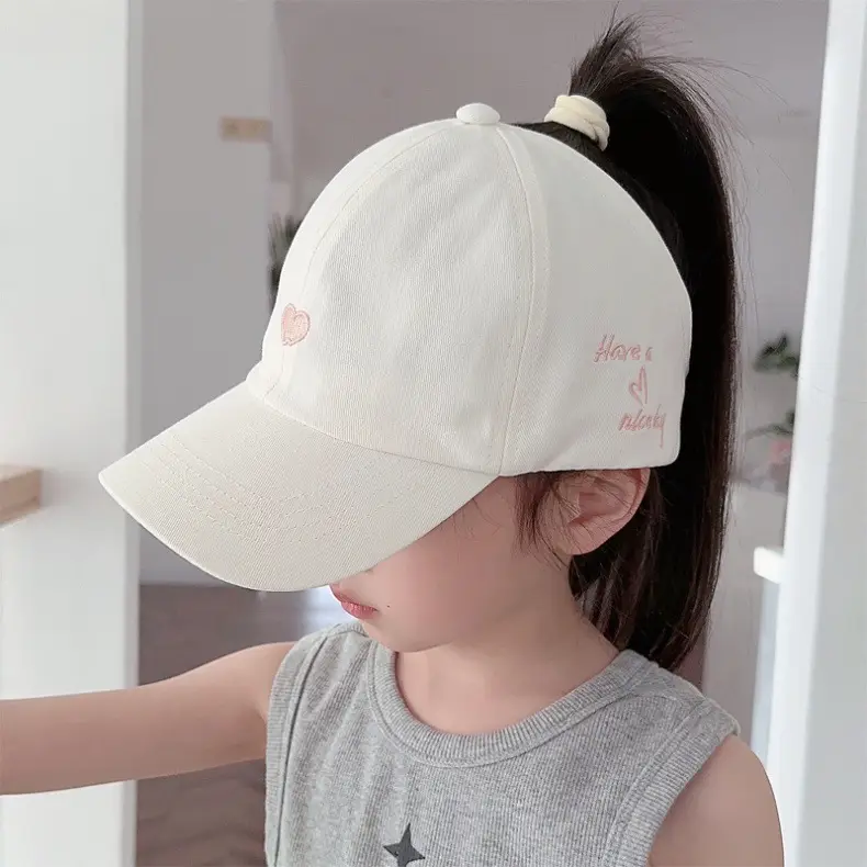 Pink Girls Sun Hat with F Logo Tie Back — feature 14