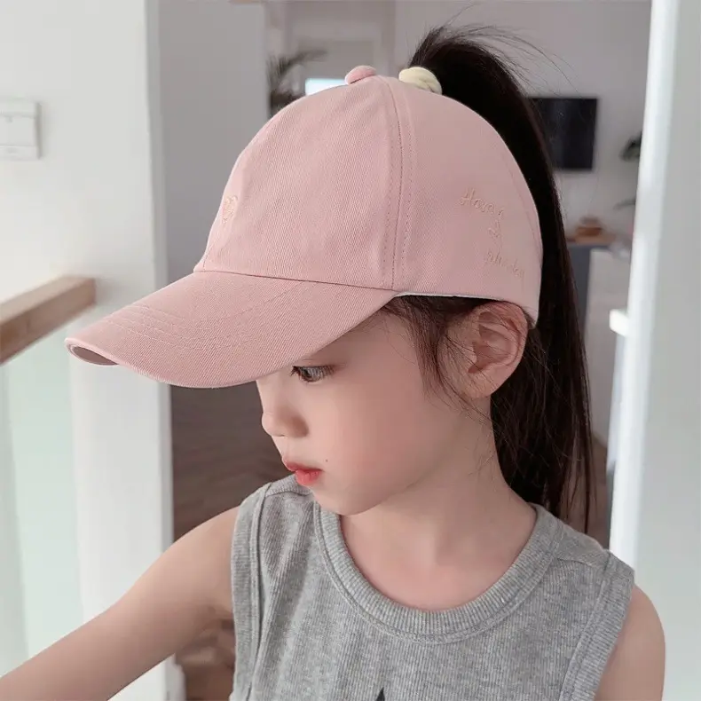 Pink Girls Sun Hat with F Logo Tie Back — feature 15