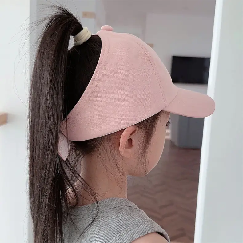 Pink Girls Sun Hat with F Logo Tie Back — feature 16