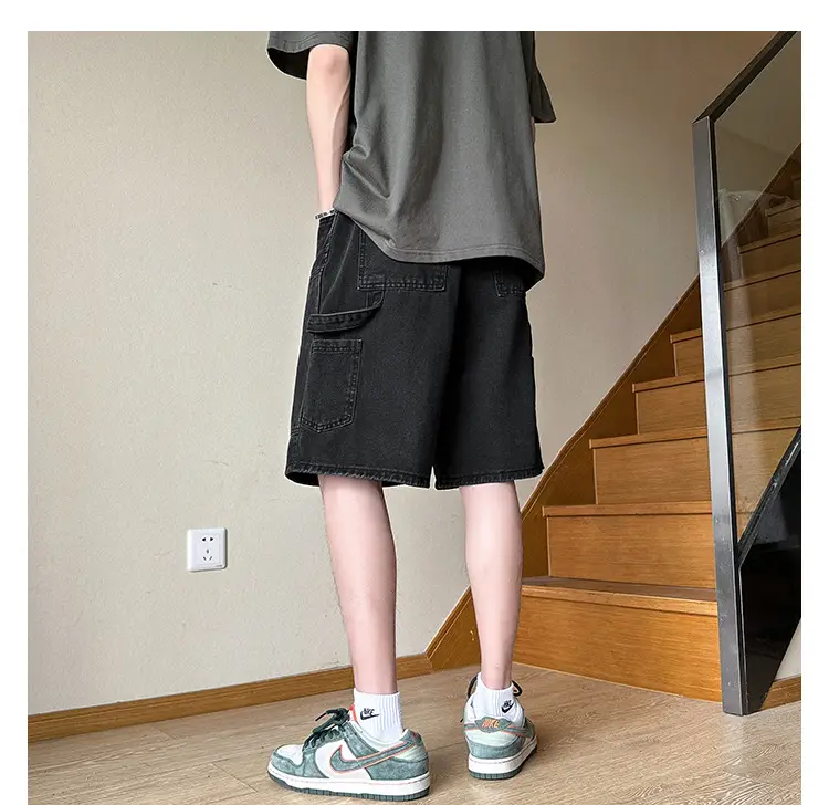 Men Denim Shorts Ruffian Handsome Straight Leg 5-Pants — feature 6