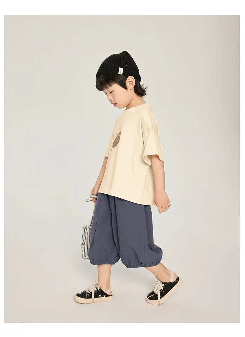 Kids T-Shirt Brown White Graphic Korean Style — feature 13