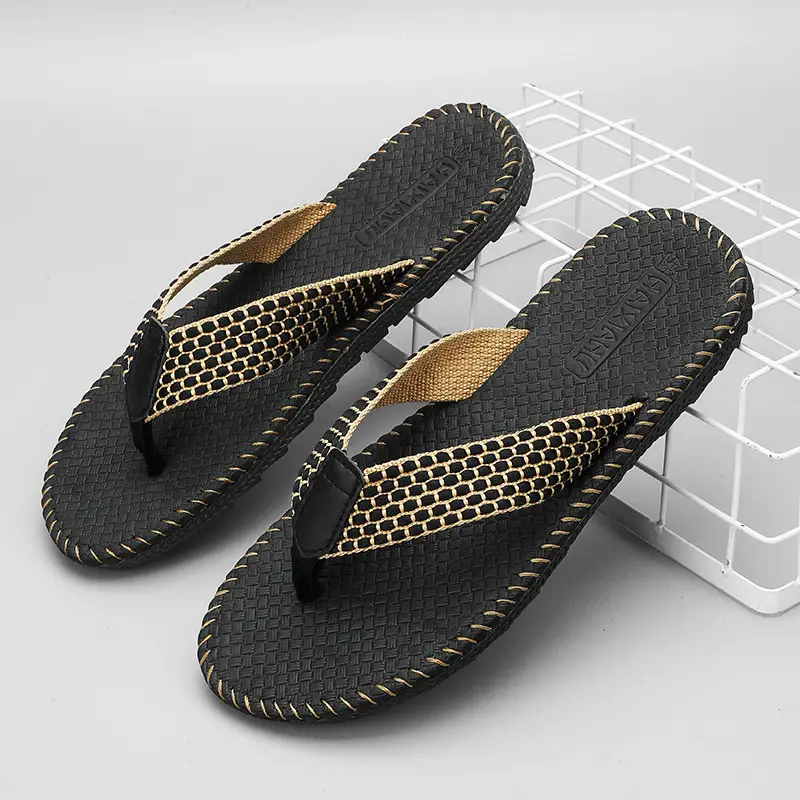 Flip-flops men's summer outdoor wear trendy personalized retro woven sandals men's outdoor Vietnamese flip-flops - Image 6