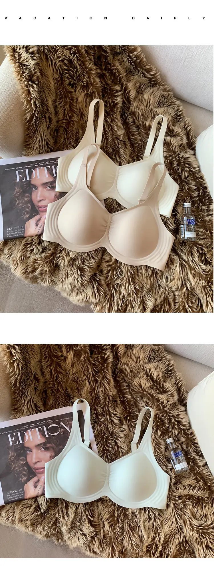 Traceless Soft Underwear Women Large Chest Shaped Small Gather-up Bra — feature 12
