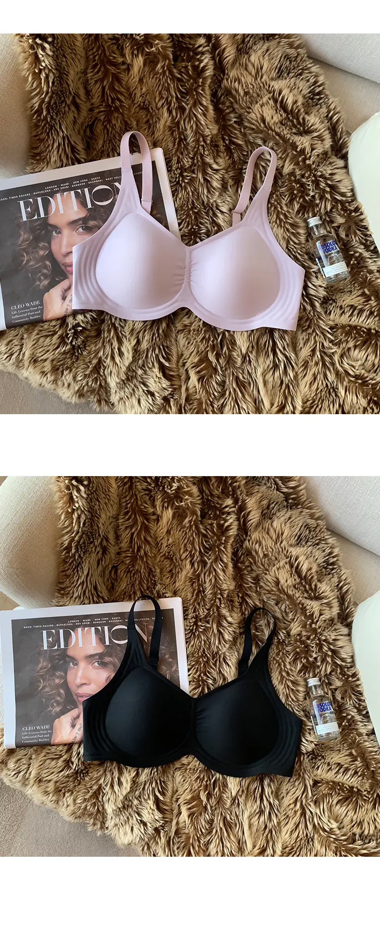 Traceless Soft Underwear Women Large Chest Shaped Small Gather-up Bra — feature 13