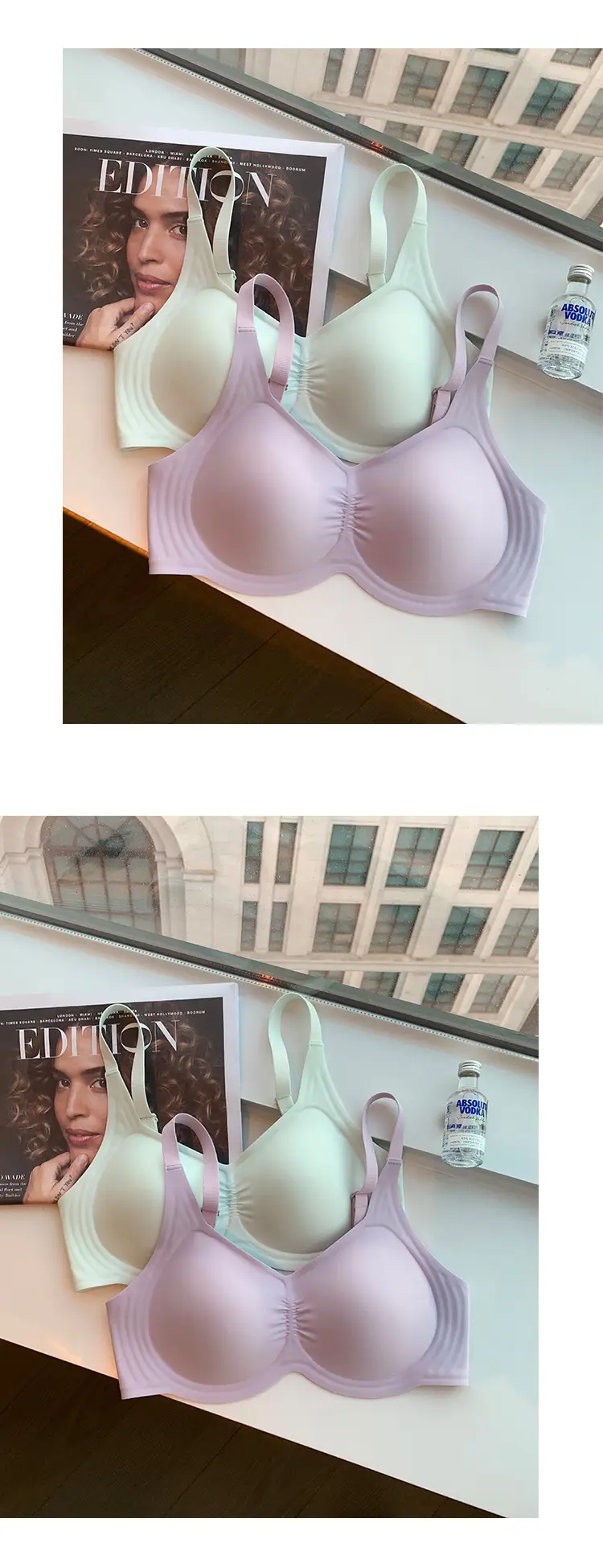 Traceless Soft Underwear Women Large Chest Shaped Small Gather-up Bra — feature 3