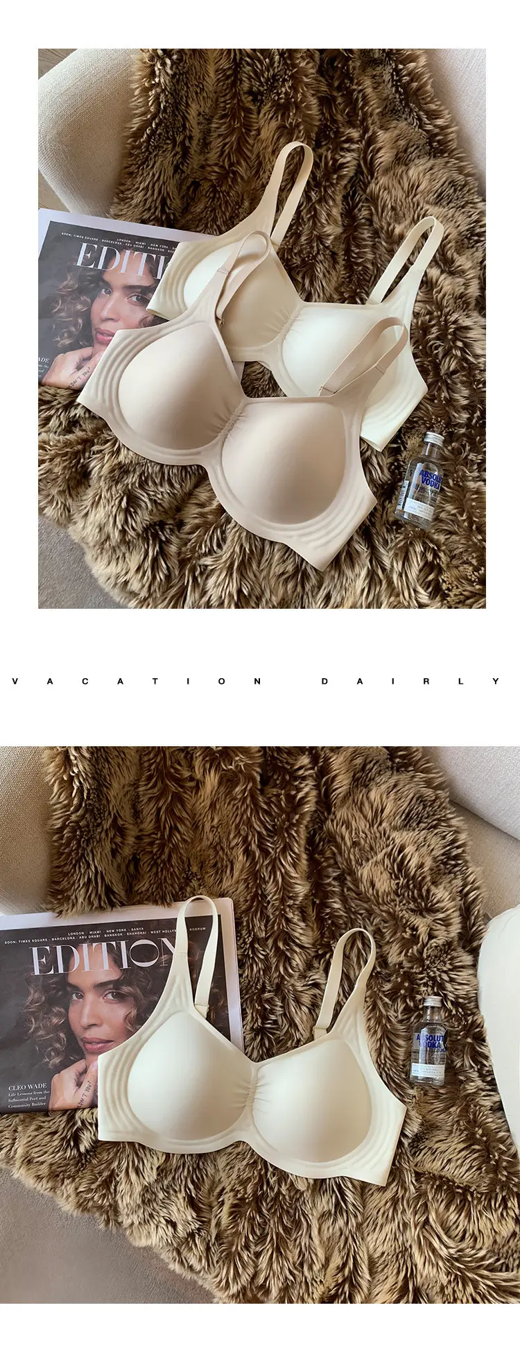 Traceless Soft Underwear Women Large Chest Shaped Small Gather-up Bra — feature 7