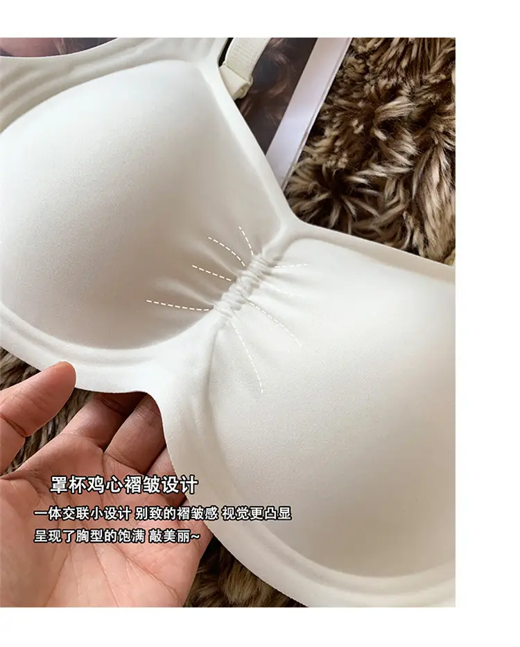 Traceless Soft Underwear Women Large Chest Shaped Small Gather-up Bra — feature 9