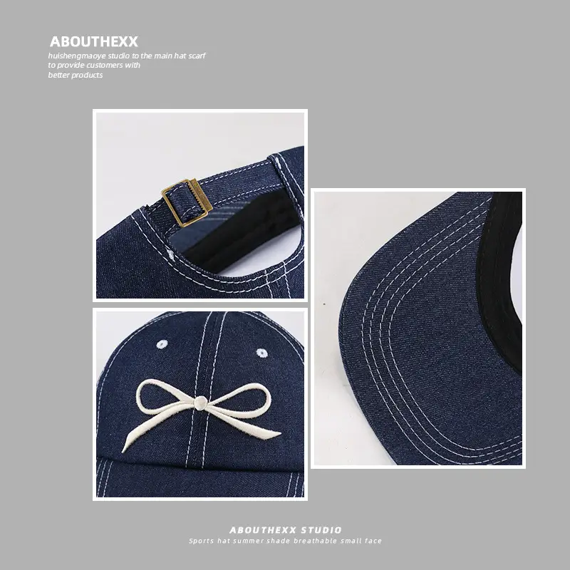 Women's Blue Bow Baseball Cap with 4 Colors - Image 8