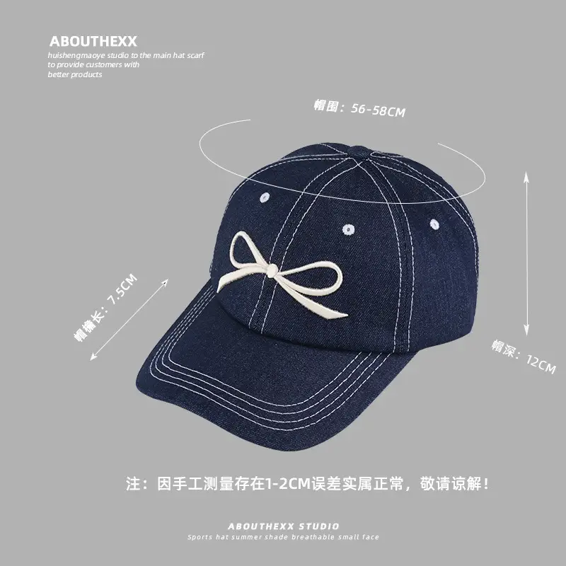 Women's Blue Bow Baseball Cap with 4 Colors - Image 9