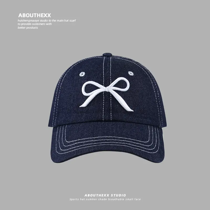 Women's Blue Bow Baseball Cap with 4 Colors - Image 4