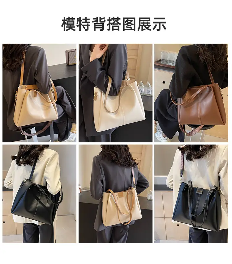 Women's Large Capacity Crossbody Tote Bag Beige Spring Summer 2026 — feature 11