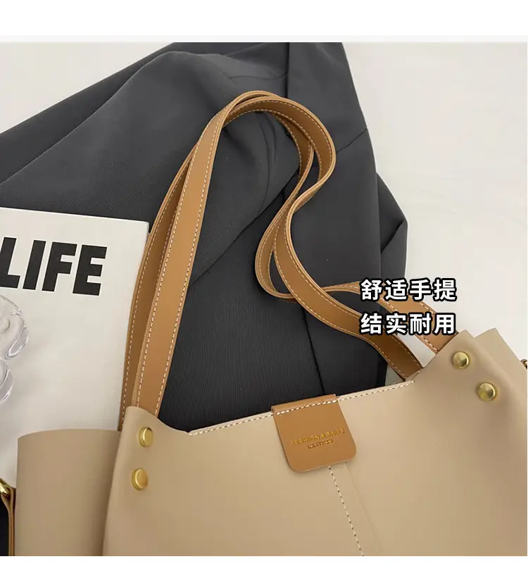 Women's Large Capacity Crossbody Tote Bag Beige Spring Summer 2026 — feature 17