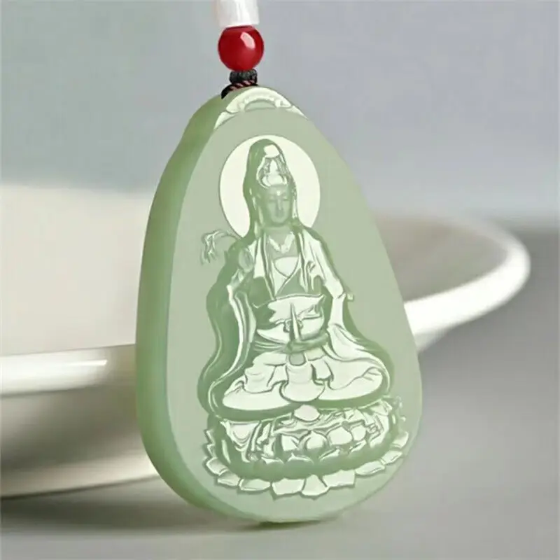 White Jade Mother Guanyin Pendant for Men Women - Image 4