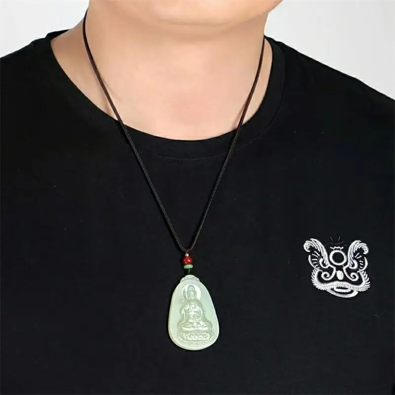 White Jade Mother Guanyin Pendant for Men Women — feature 10