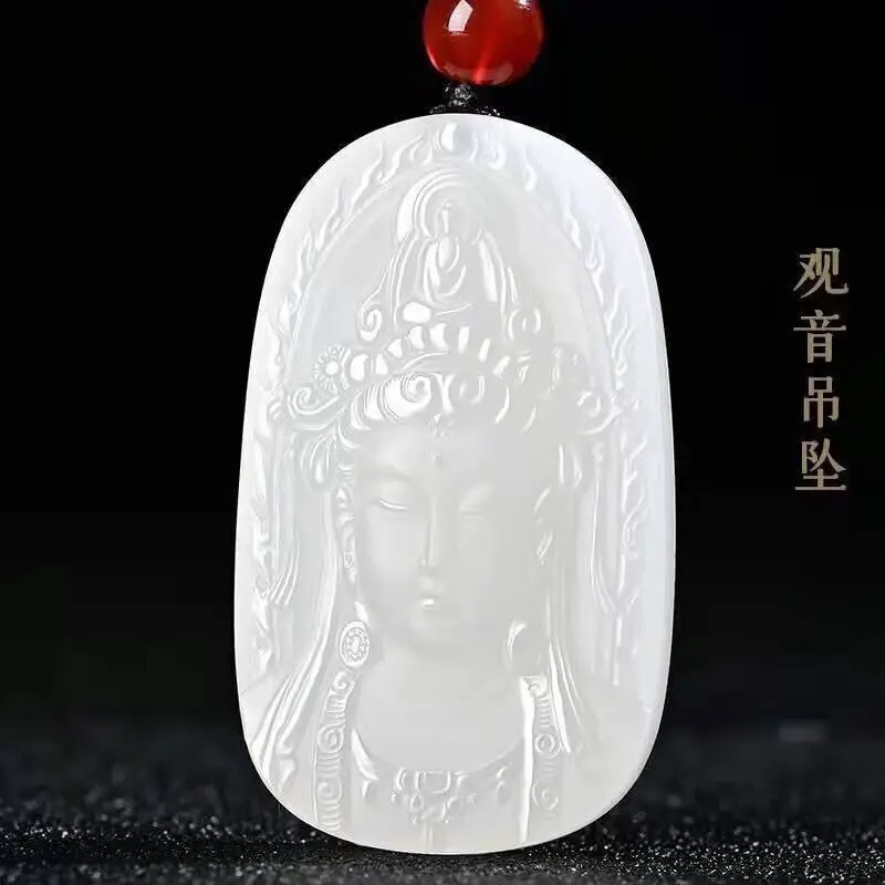 White Jade Mother Guanyin Pendant for Men Women — feature 15