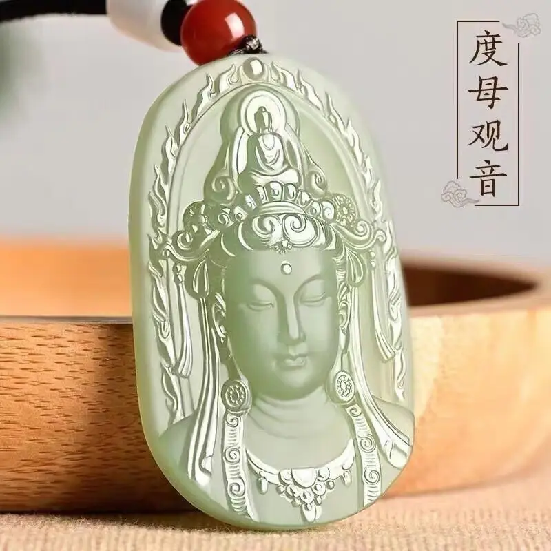 White Jade Mother Guanyin Pendant for Men Women - Image 5