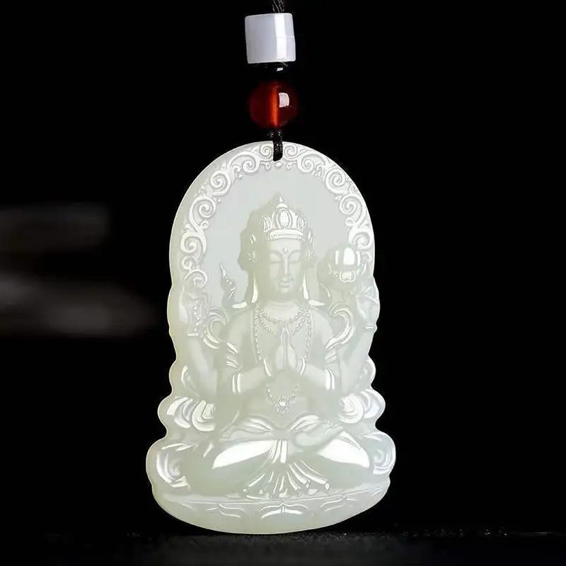 White Jade Mother Guanyin Pendant for Men Women - Image 8