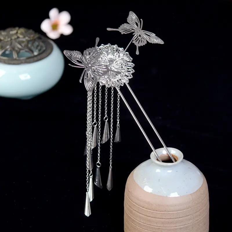 Silver Tassel Hairpin for Women's Hair Accessories - Image 4