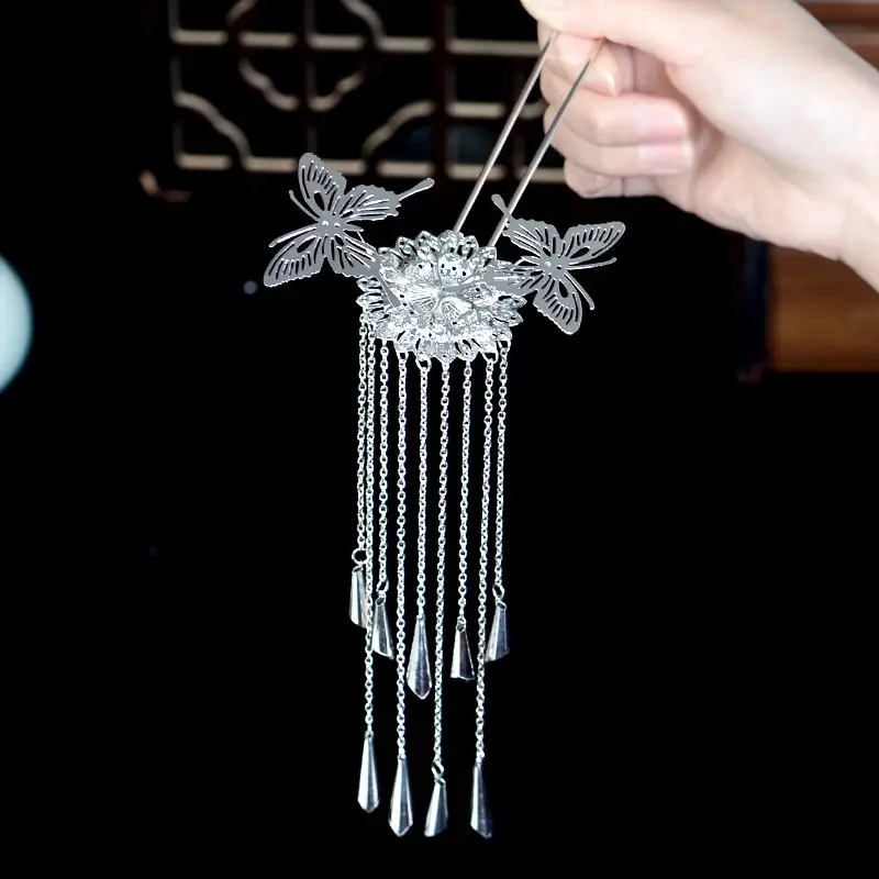 Silver Tassel Hairpin for Women's Hair Accessories - Image 5
