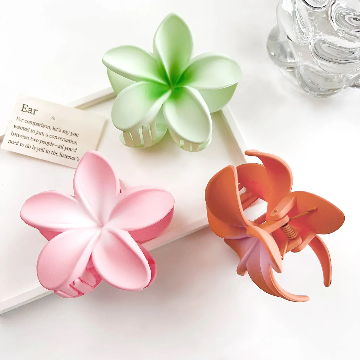Frosted Egg Flower Hair Clips for Women - Image 29