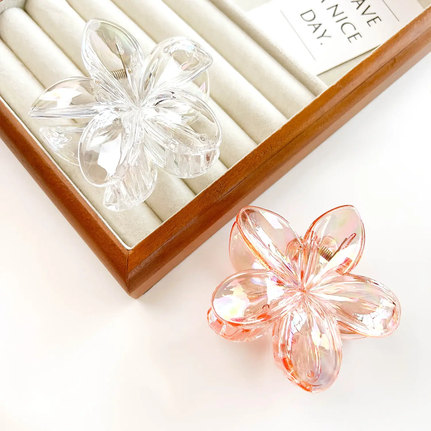 Frosted Egg Flower Hair Clips for Women — feature 6