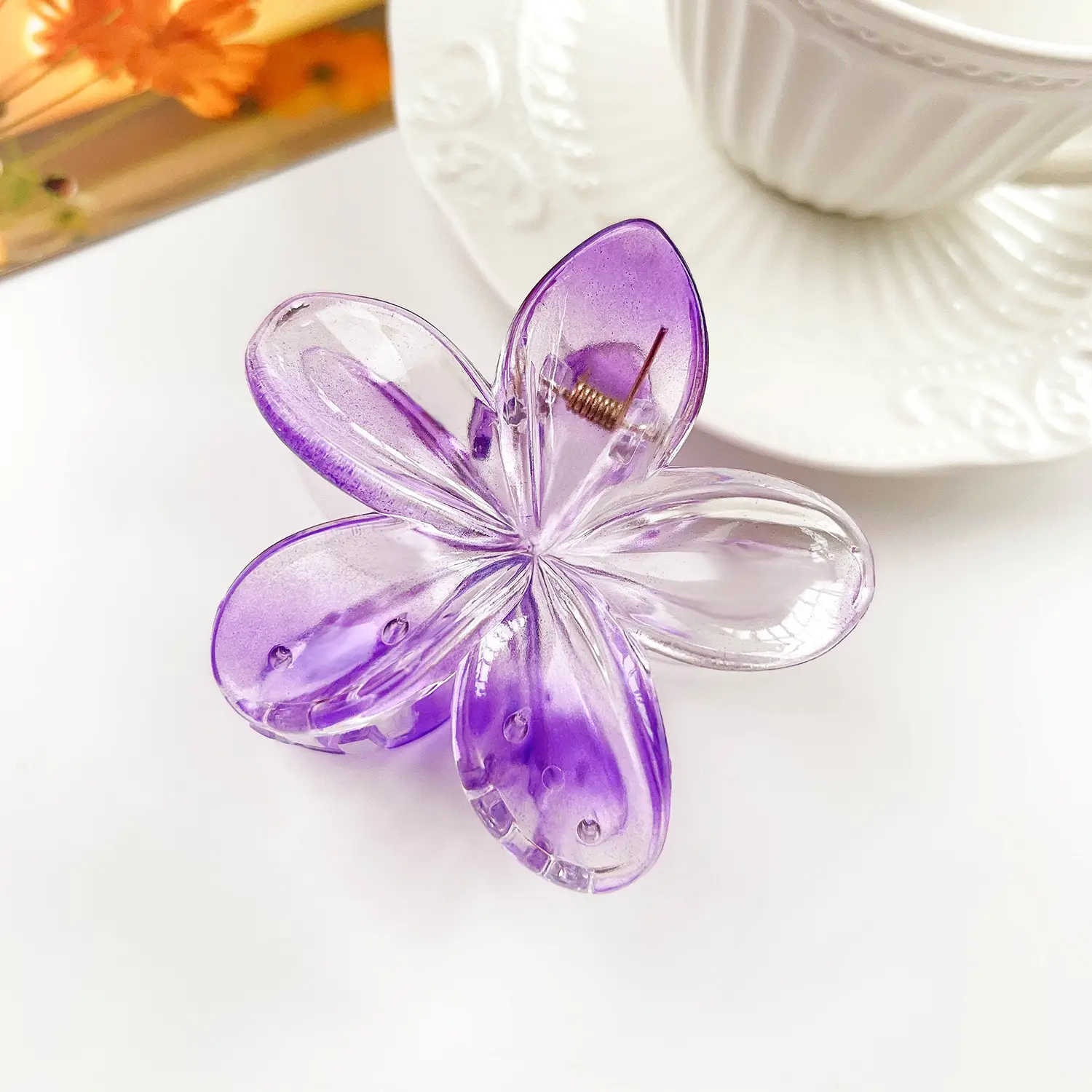 Frosted Egg Flower Hair Clips for Women - Image 15