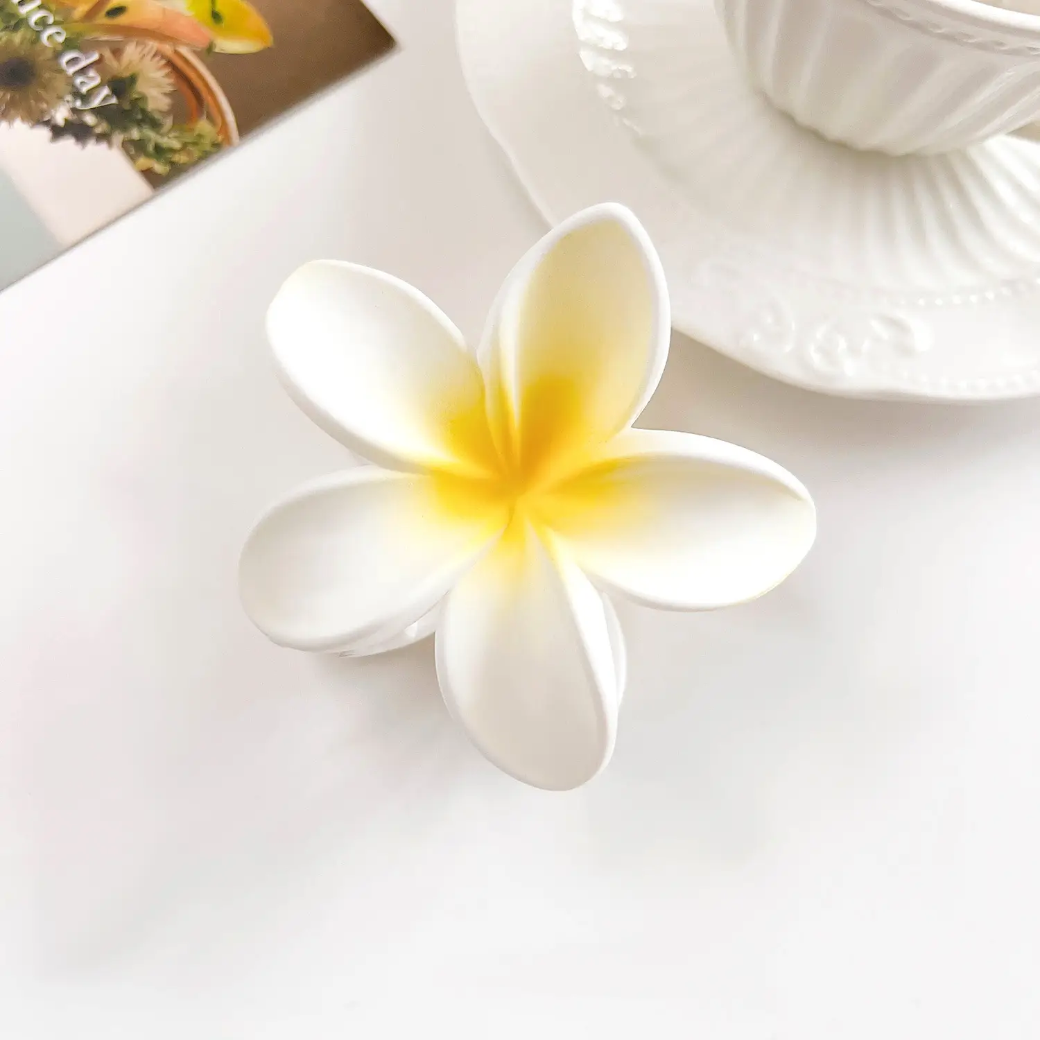 Frosted Egg Flower Hair Clips for Women - Image 2