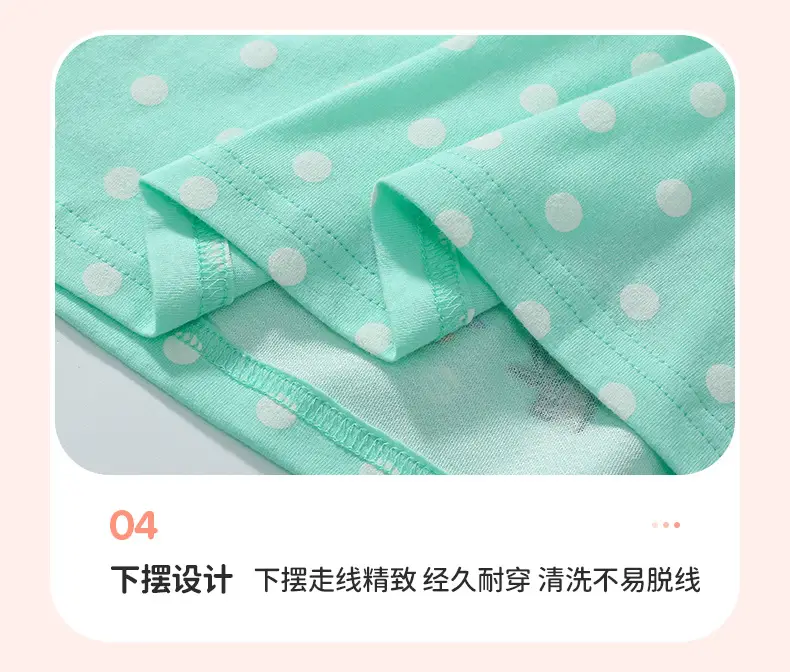 Girls Cotton Polka Dot Shorts Set Mint Green — feature 11